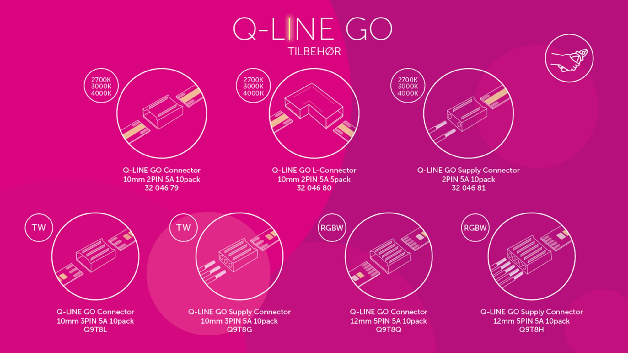 QLINE GO CONNECTOR 10mm 2PIN 5A 10pack QLight